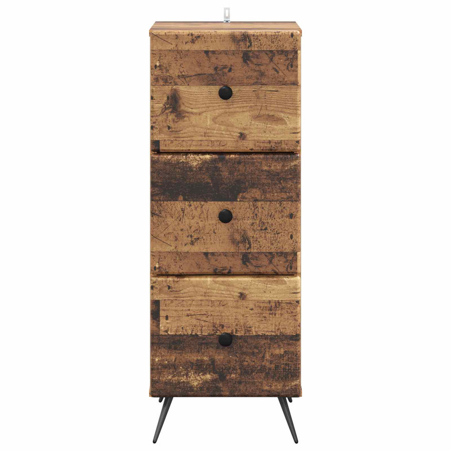 Ladenkast Oud hout 33 x 34,5 x 90 cm Bewerkt hout