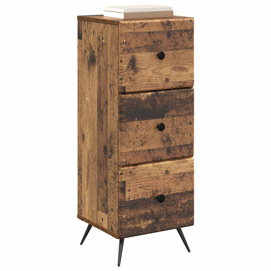 Ladenkast Oud hout 33 x 34,5 x 90 cm Bewerkt hout