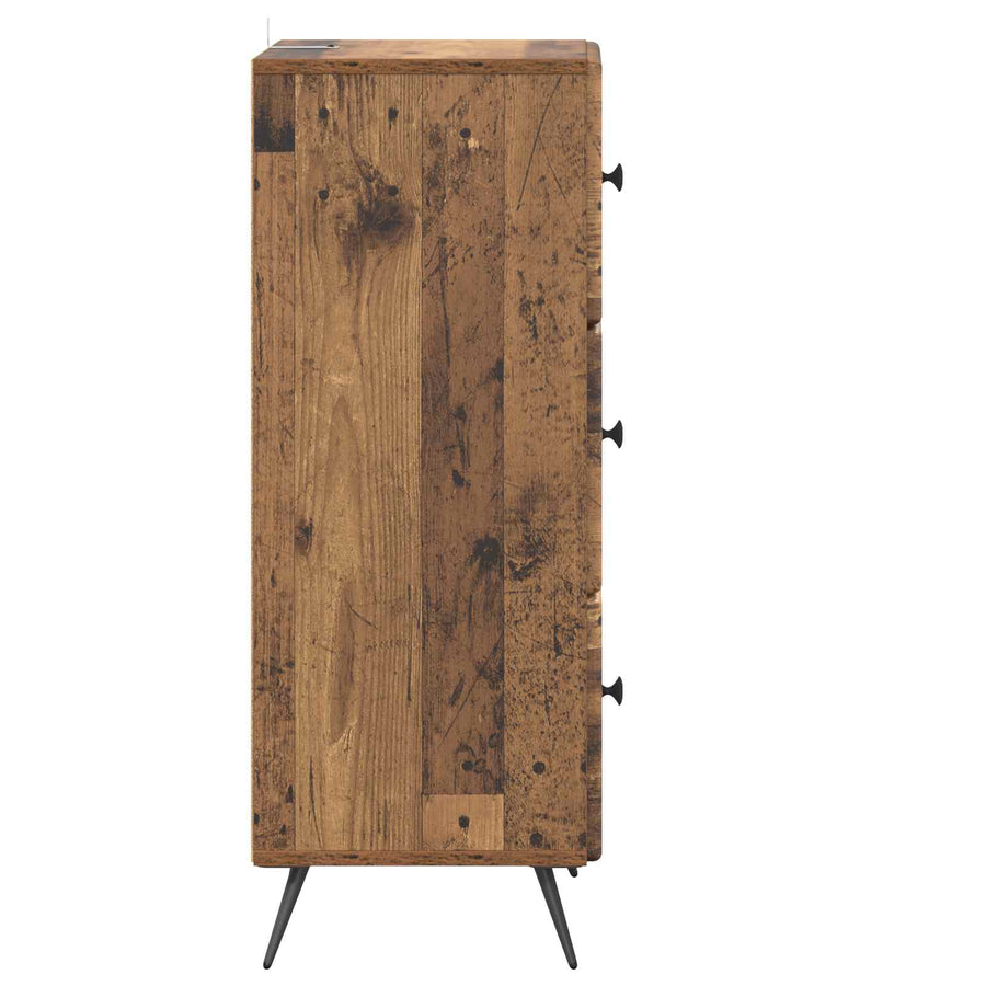 Ladenkast Oud hout 33 x 34,5 x 90 cm Bewerkt hout