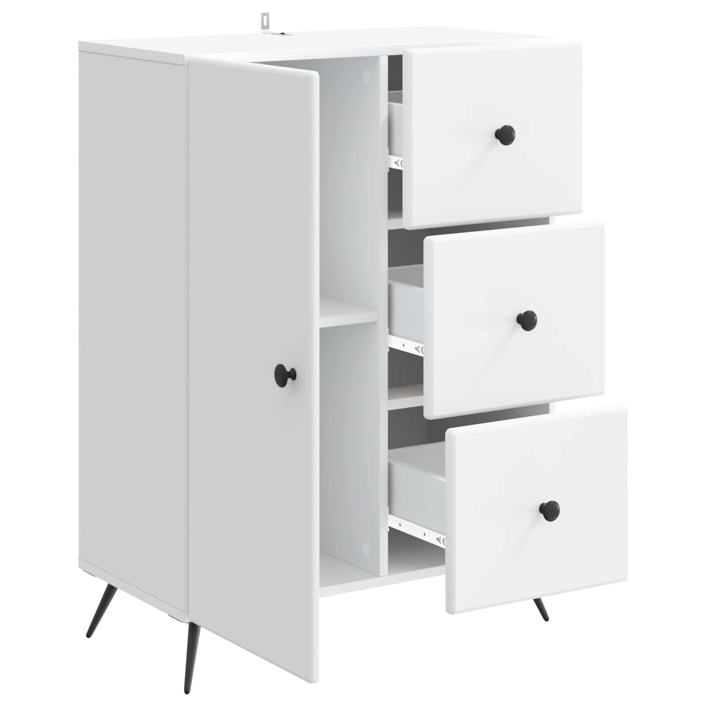 Dressoir met lade Wit 66 x 34,5 x 90 cm Bewerkt hout