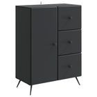 Dressoir zwart 66x34,5x90 cm bewerkt hout