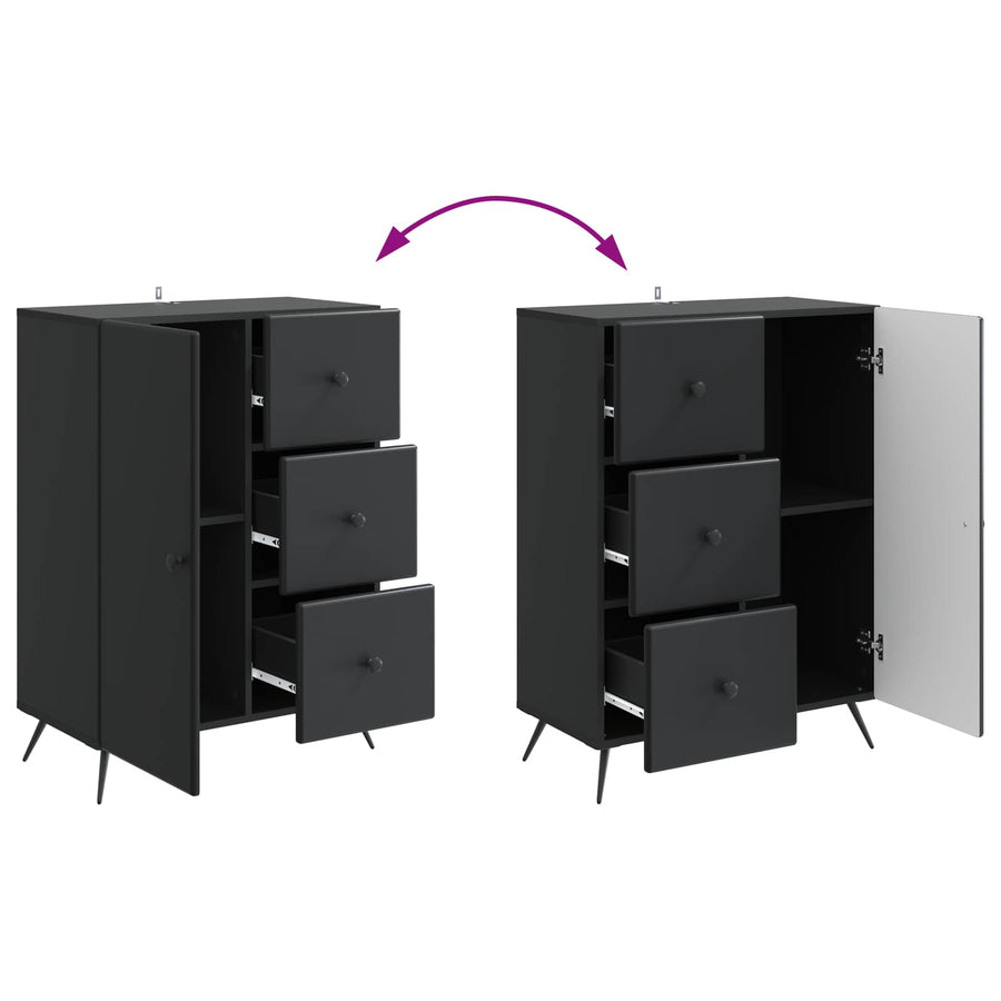 Dressoir met lade Zwart 66 x 34,5 x 90 cm Bewerkt hout