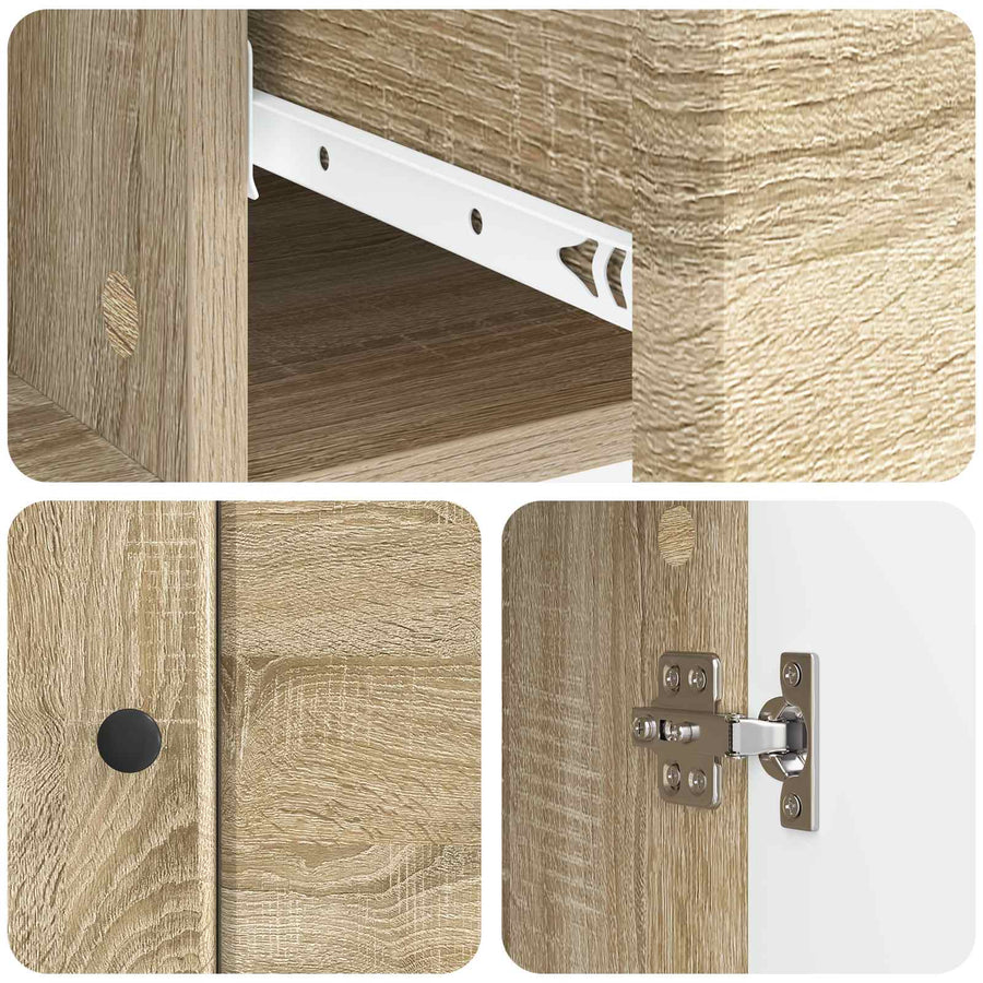 Dressoir met lade Sonoma Eiken 66 x 34,5 x 90 cm Bewerkt hout