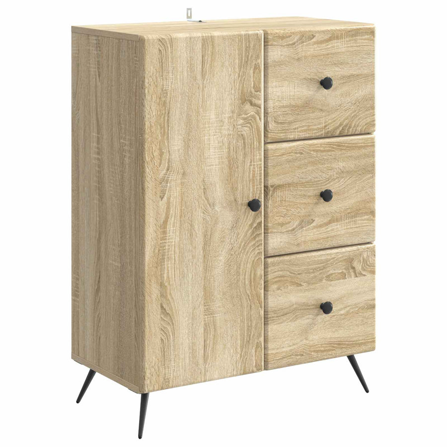 Dressoir met lade Sonoma Eiken 66 x 34,5 x 90 cm Bewerkt hout