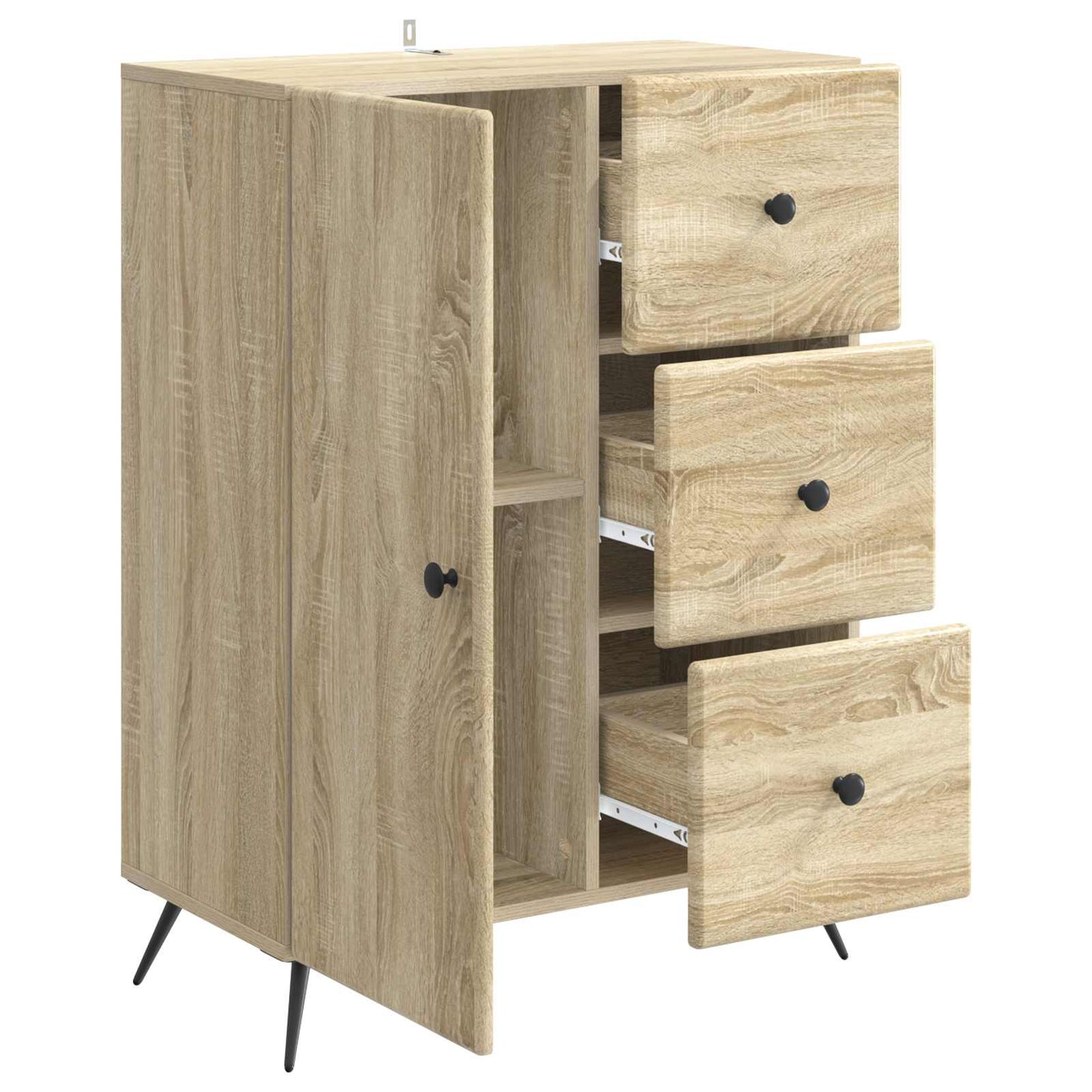Dressoir met lade Sonoma Eiken 66 x 34,5 x 90 cm Bewerkt hout