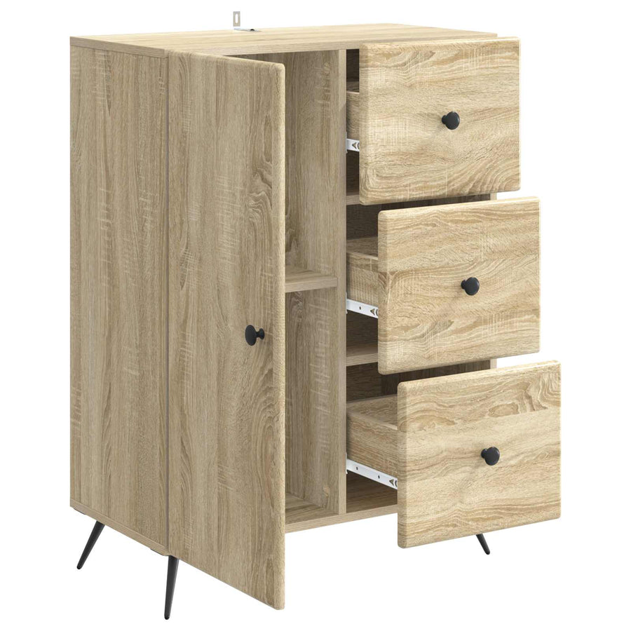 Dressoir met lade Sonoma Eiken 66 x 34,5 x 90 cm Bewerkt hout