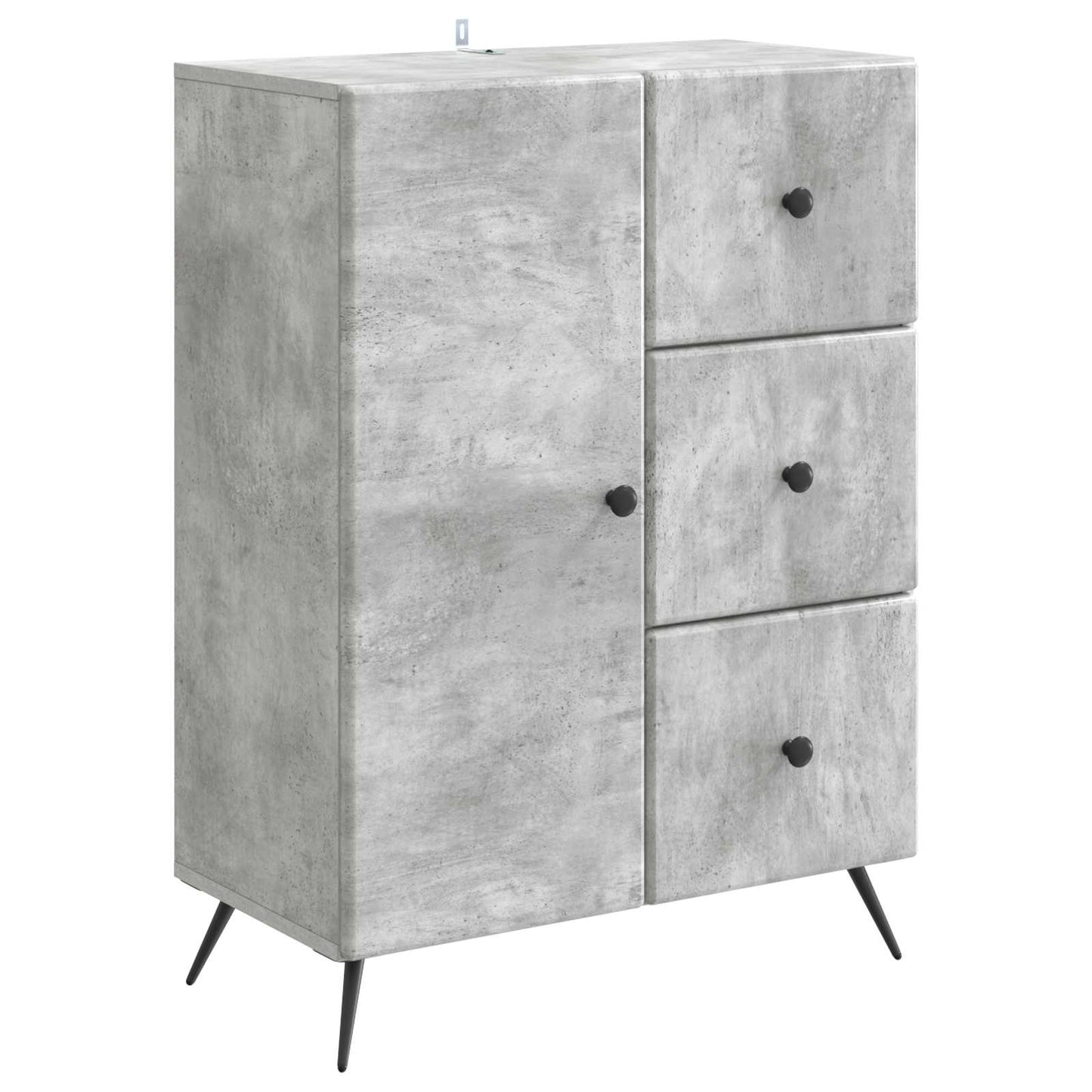 Dressoir met lade Betongrijs 66 x 34,5 x 90 cm Bewerkt hout