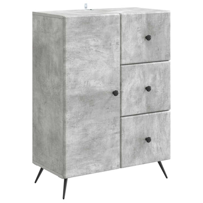 Dressoir met lade Betongrijs 66 x 34,5 x 90 cm Bewerkt hout