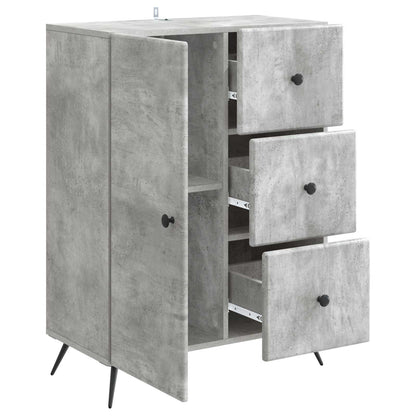 Dressoir met lade Betongrijs 66 x 34,5 x 90 cm Bewerkt hout