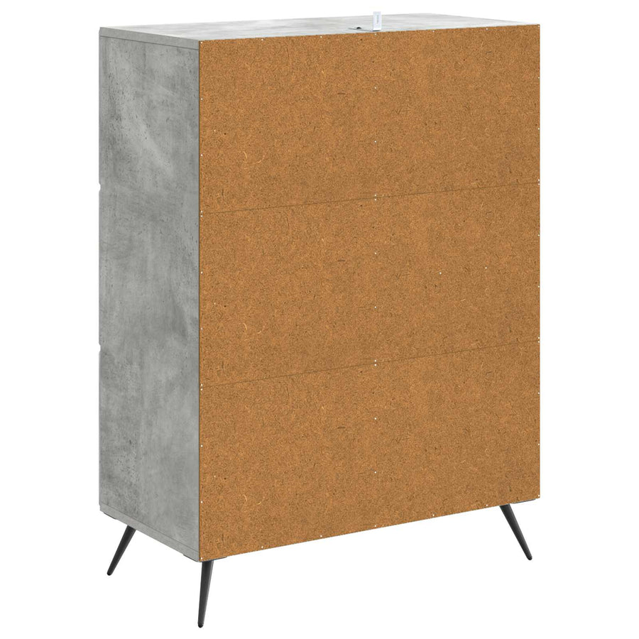 Dressoir met lade Betongrijs 66 x 34,5 x 90 cm Bewerkt hout