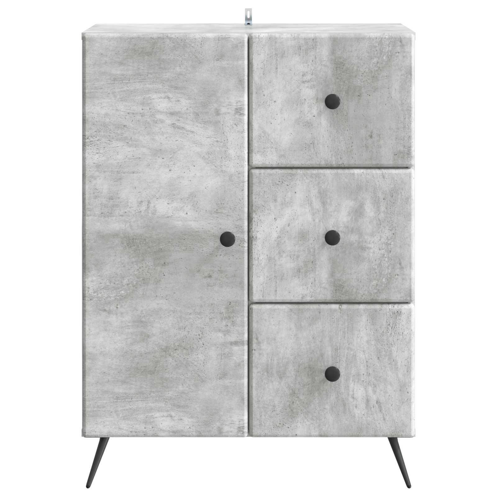 Dressoir met lade Betongrijs 66 x 34,5 x 90 cm Bewerkt hout