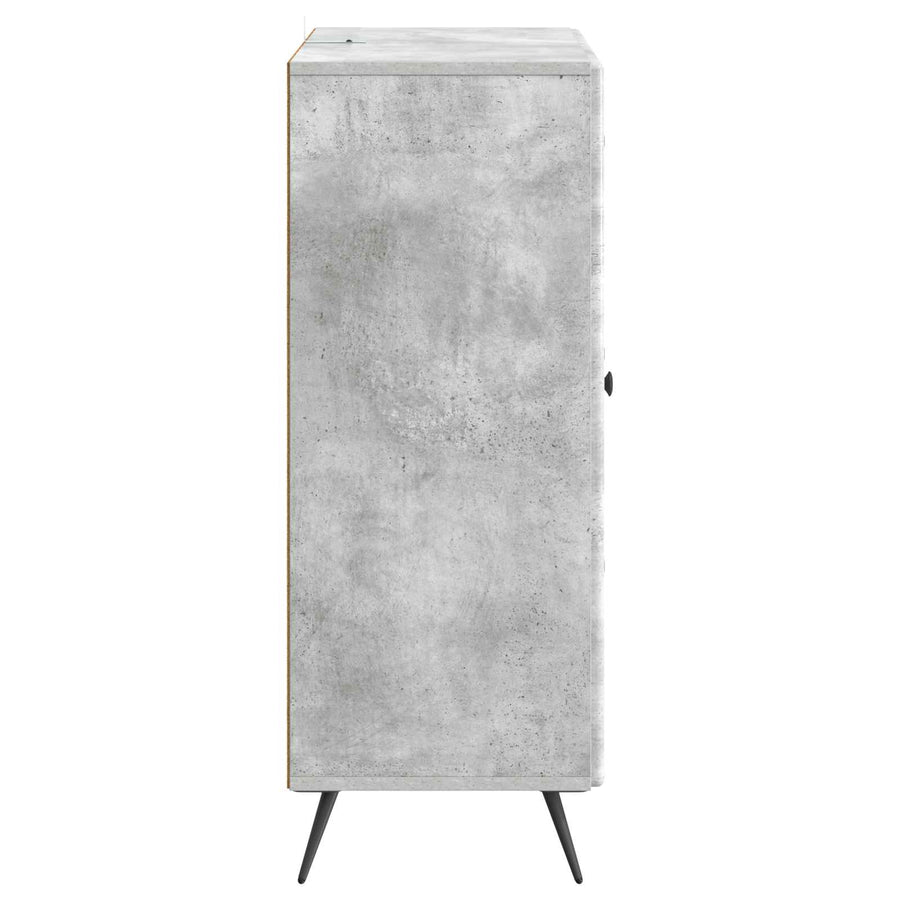 Dressoir met lade Betongrijs 66 x 34,5 x 90 cm Bewerkt hout