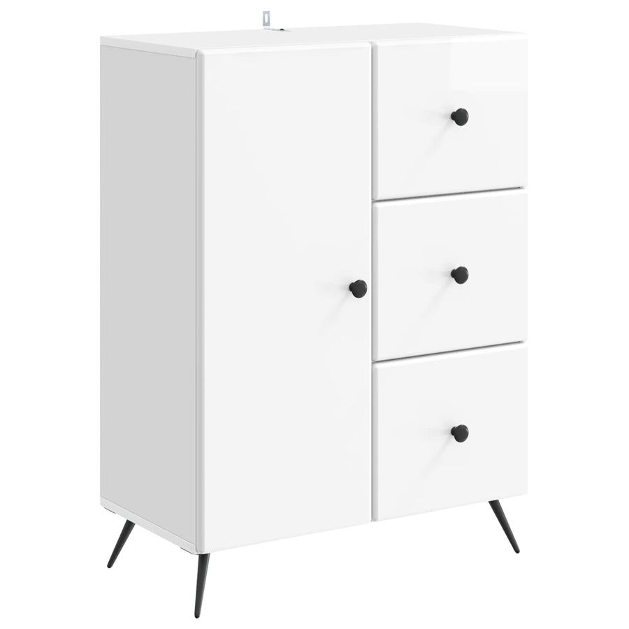 Dressoir met lade Hoogglans Wit 66 x 34,5 x 90 cm Bewerkt hout