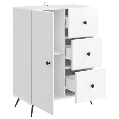 Dressoir met lade Hoogglans Wit 66 x 34,5 x 90 cm Bewerkt hout