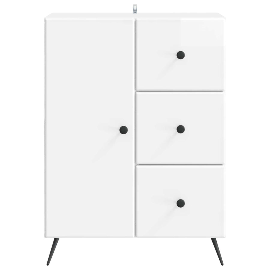 Dressoir met lade Hoogglans Wit 66 x 34,5 x 90 cm Bewerkt hout