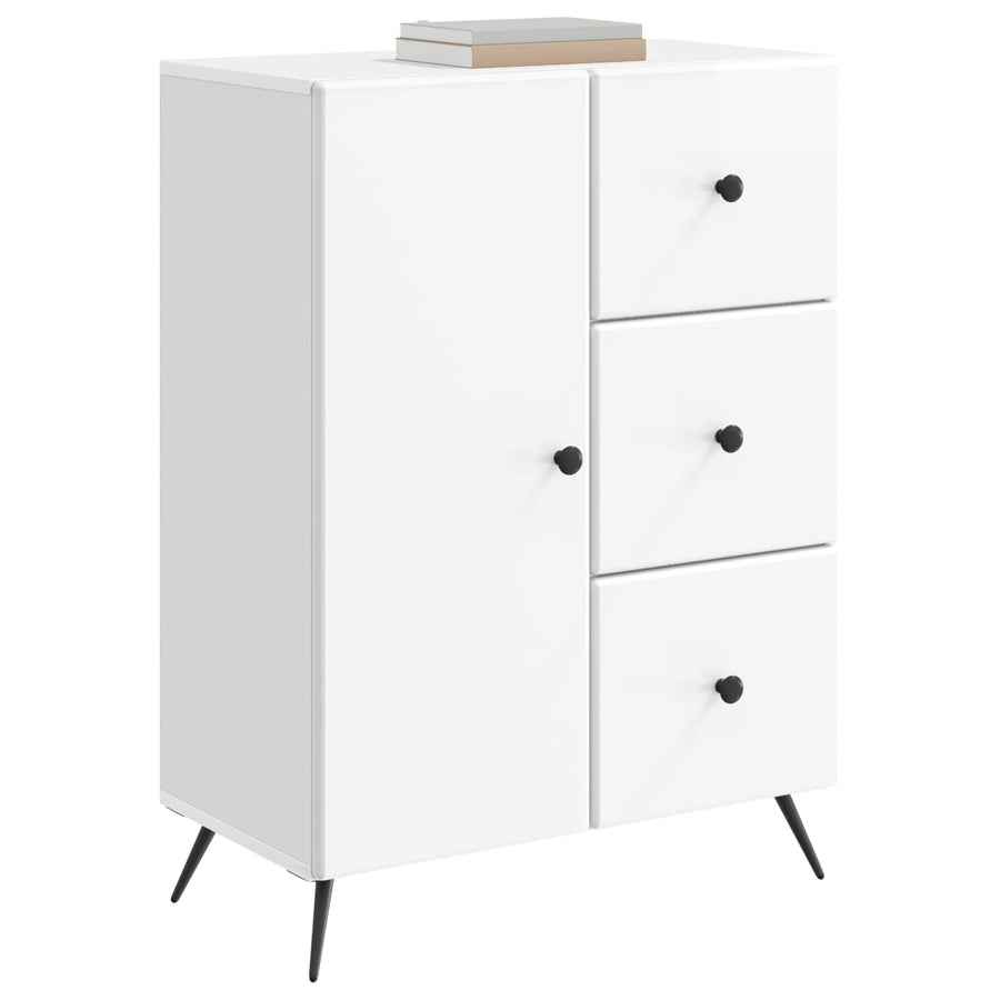 Dressoir met lade Hoogglans Wit 66 x 34,5 x 90 cm Bewerkt hout