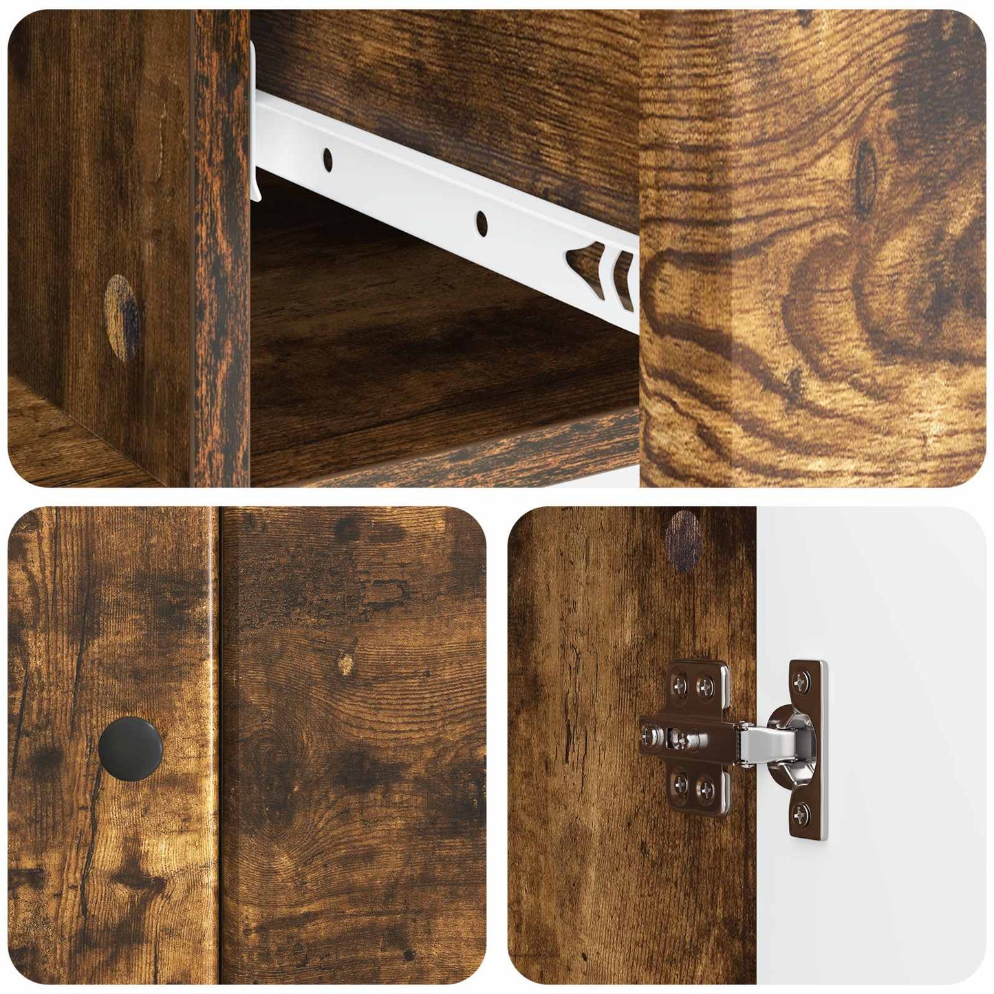 Dressoir met lade Gerookt eiken 66 x 34,5 x 90 cm Bewerkt hout