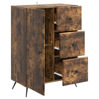 Dressoir met lade Gerookt eiken 66 x 34,5 x 90 cm Bewerkt hout