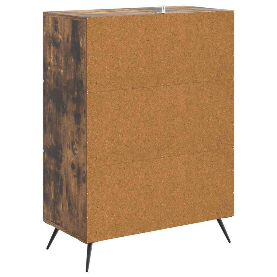 Dressoir met lade Gerookt eiken 66 x 34,5 x 90 cm Bewerkt hout