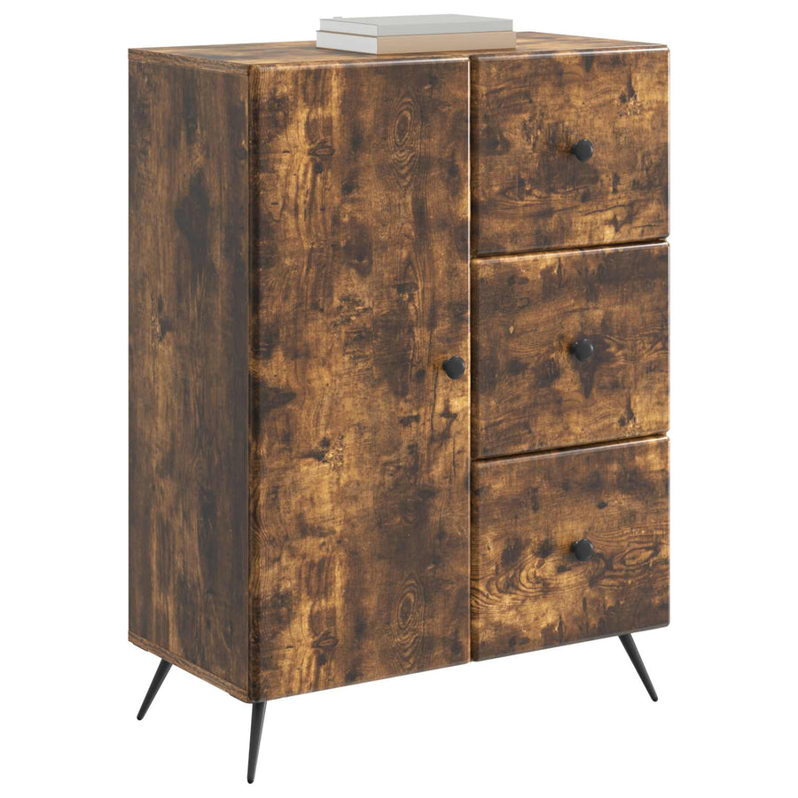 Dressoir met lade Gerookt eiken 66 x 34,5 x 90 cm Bewerkt hout