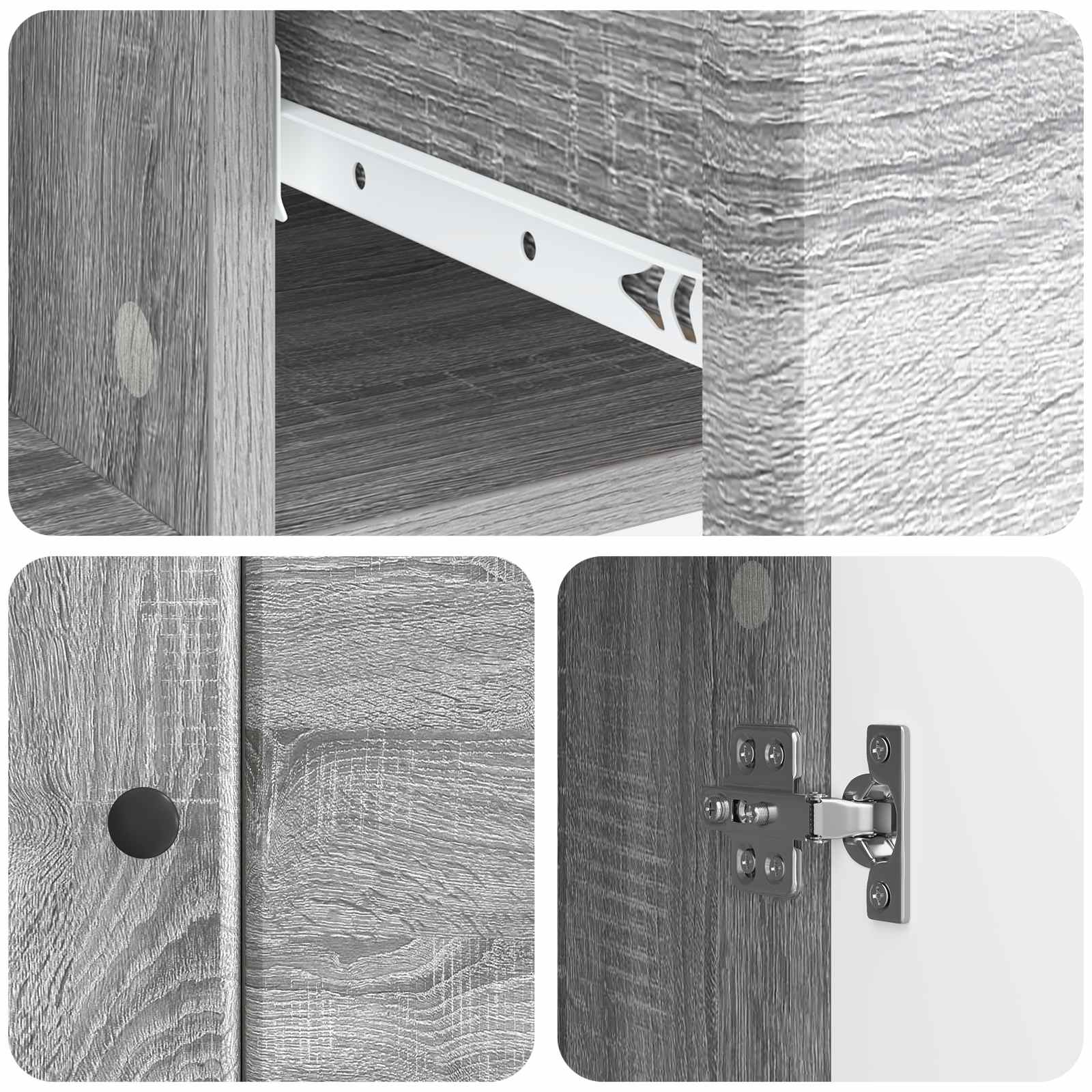 Dressoir met lade Grijs sonoma 66 x 34,5 x 90 cm Bewerkt hout