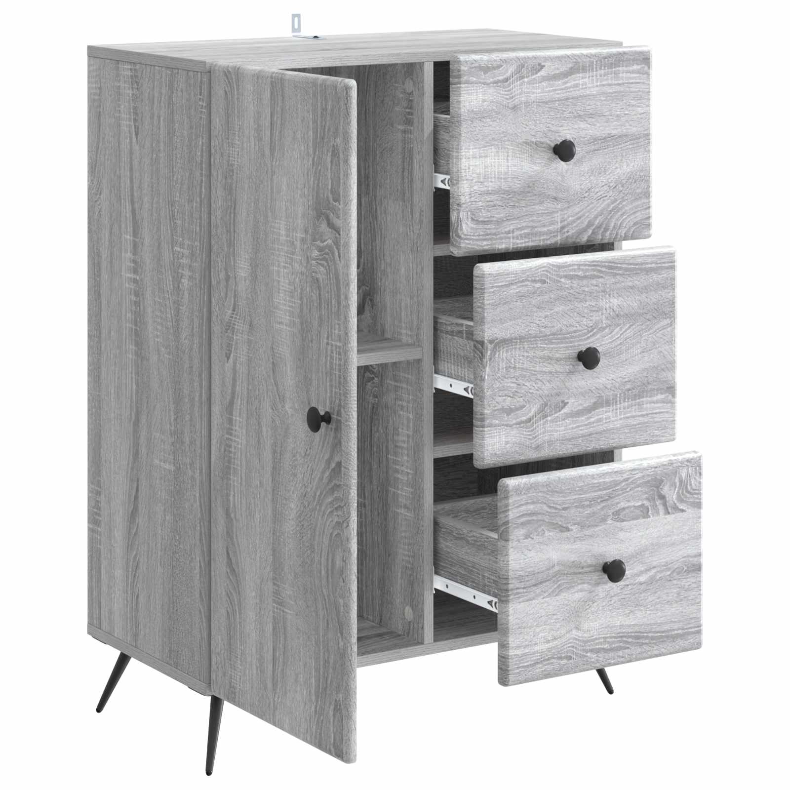 Dressoir met lade Grijs sonoma 66 x 34,5 x 90 cm Bewerkt hout