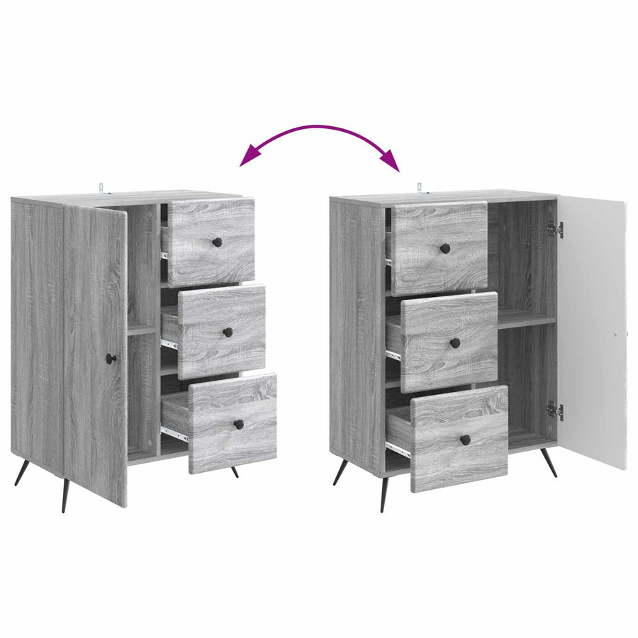 Dressoir met lade Grijs sonoma 66 x 34,5 x 90 cm Bewerkt hout