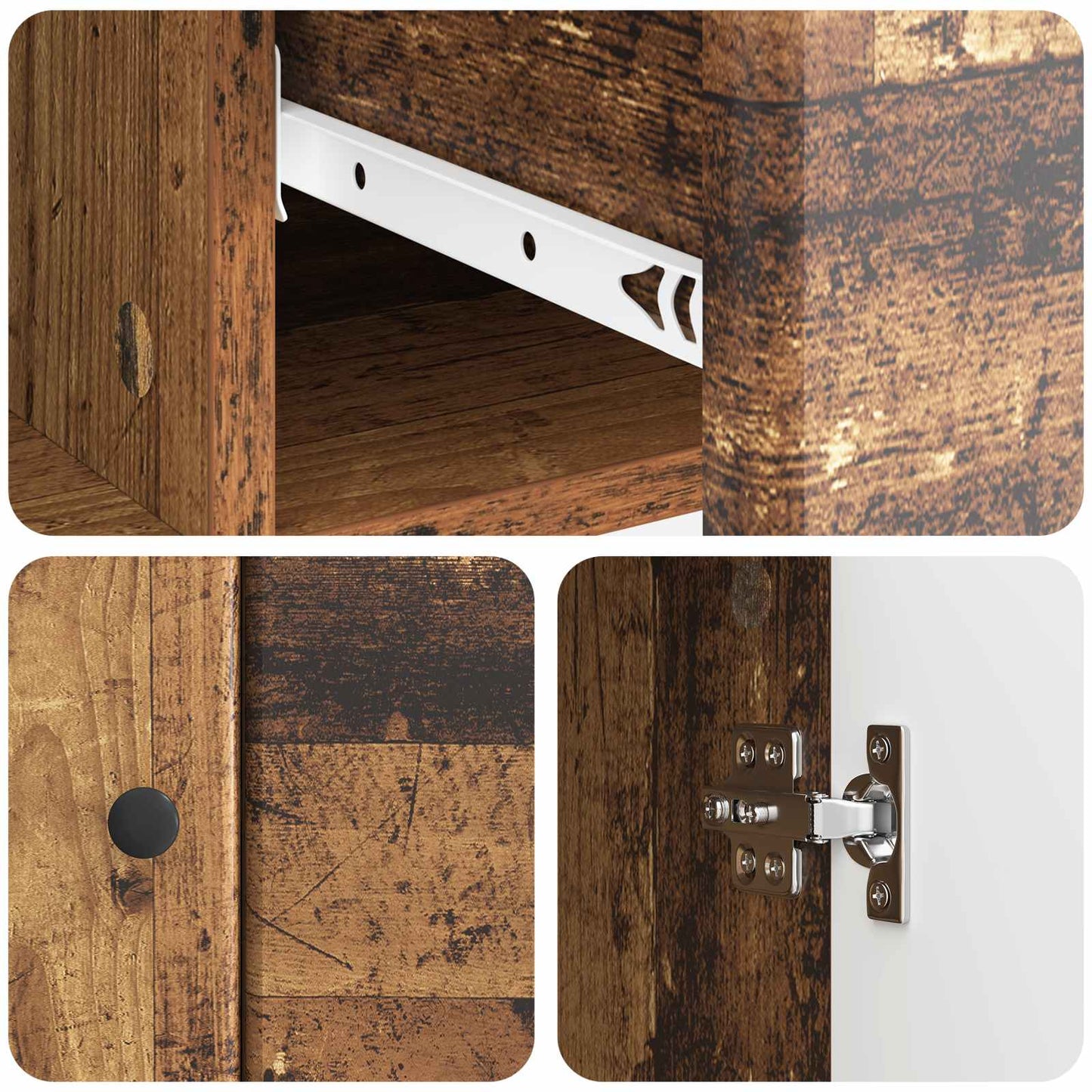 Dressoir met lade Oud hout 66 x 34,5 x 90 cm Bewerkt hout