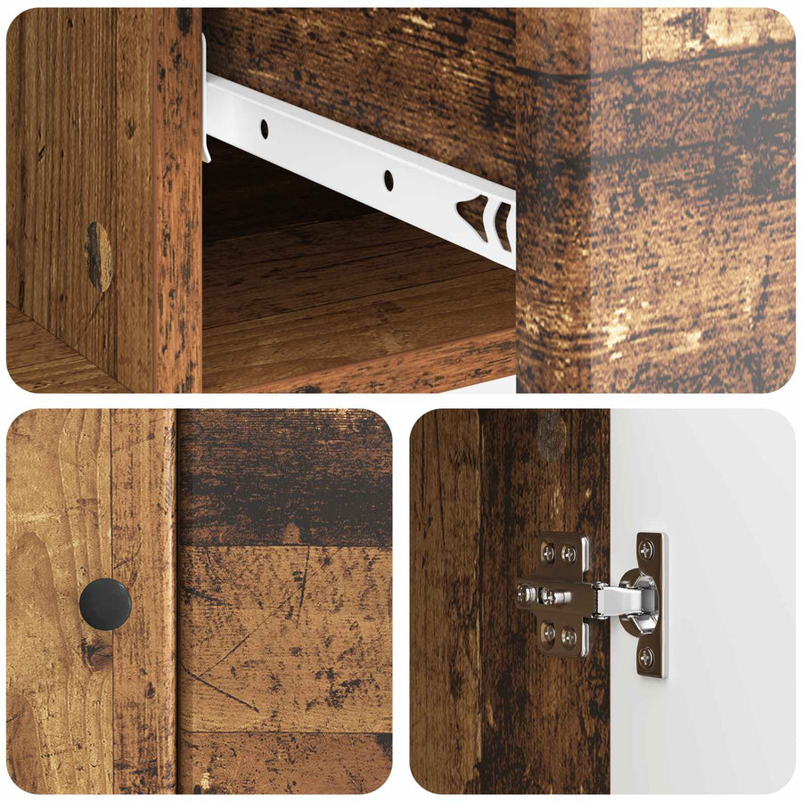Dressoir met lade Oud hout 66 x 34,5 x 90 cm Bewerkt hout