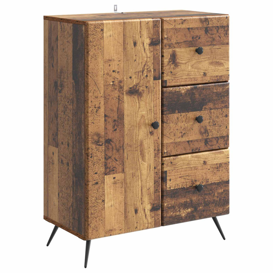 Dressoir met lade Oud hout 66 x 34,5 x 90 cm Bewerkt hout