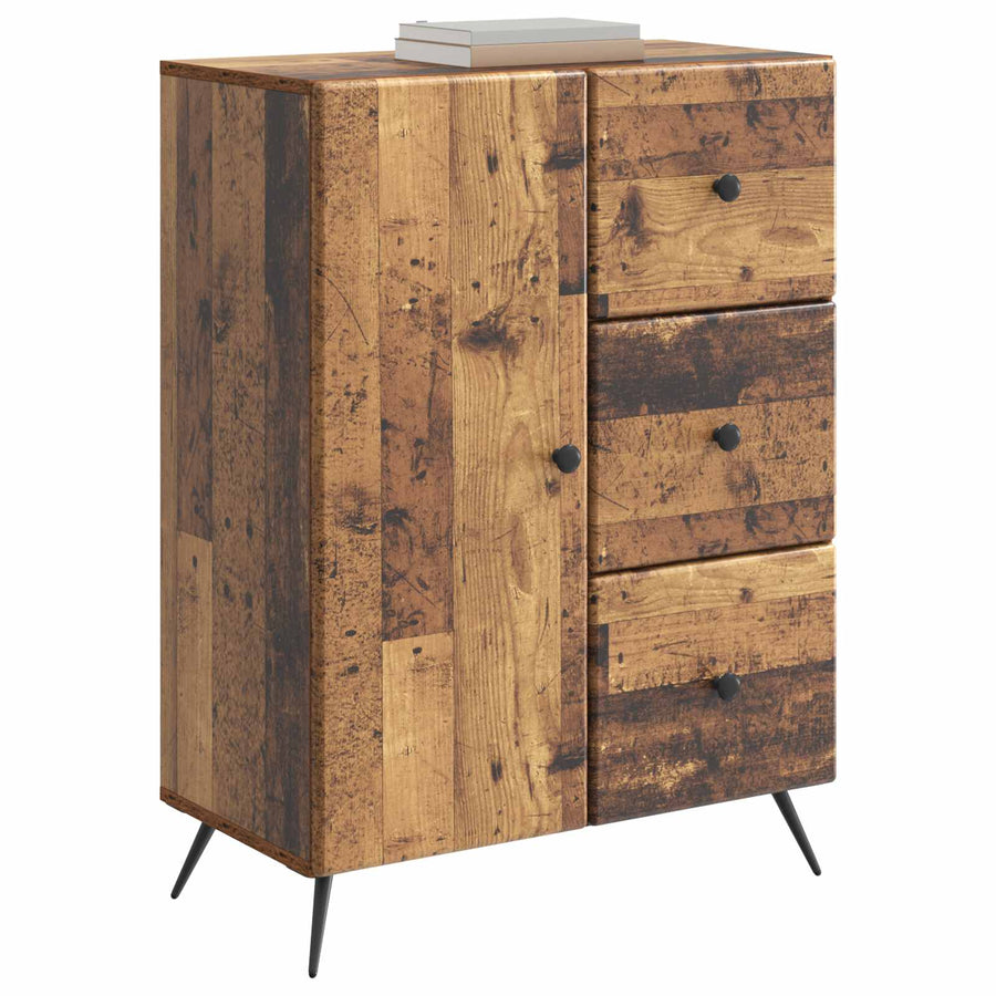 Dressoir met lade Oud hout 66 x 34,5 x 90 cm Bewerkt hout