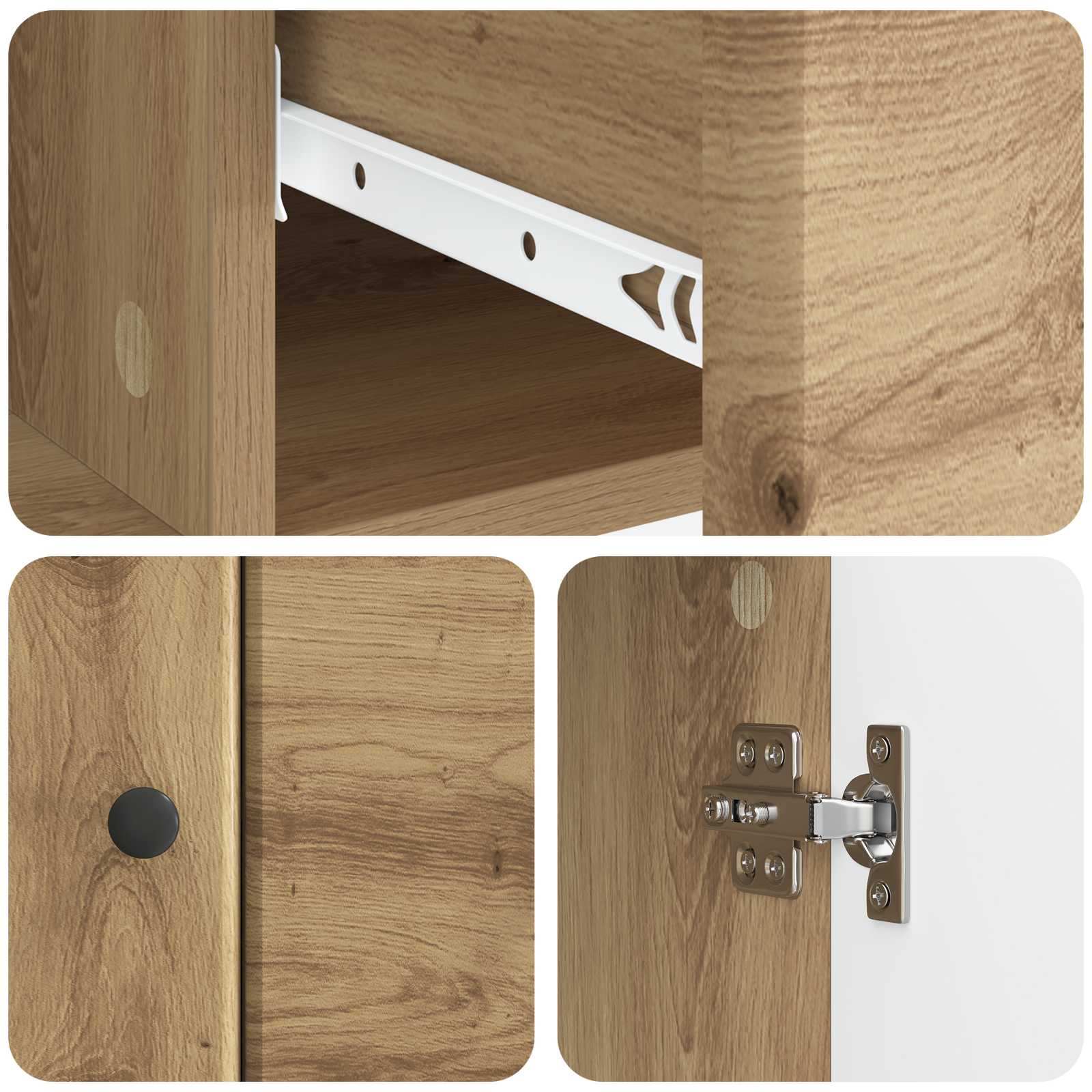Dressoir Artisanaal eiken 66 x 34,5 x 90 cm Bewerkt hout