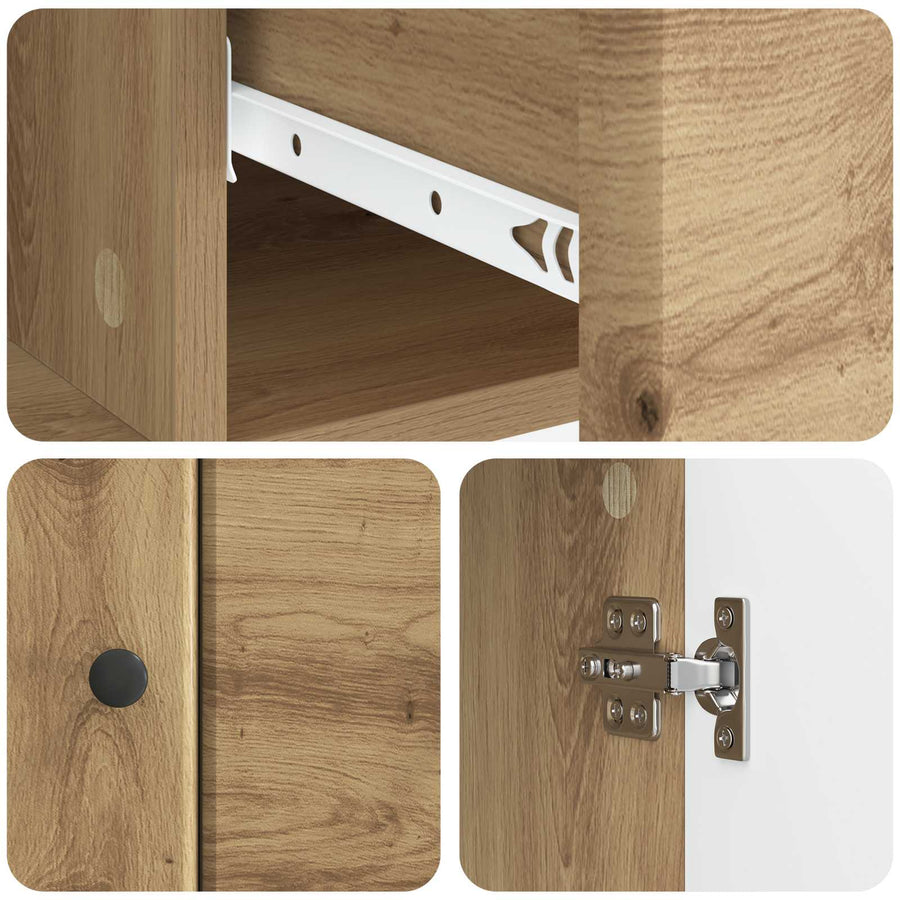 Dressoir Artisanaal eiken 66 x 34,5 x 90 cm Bewerkt hout