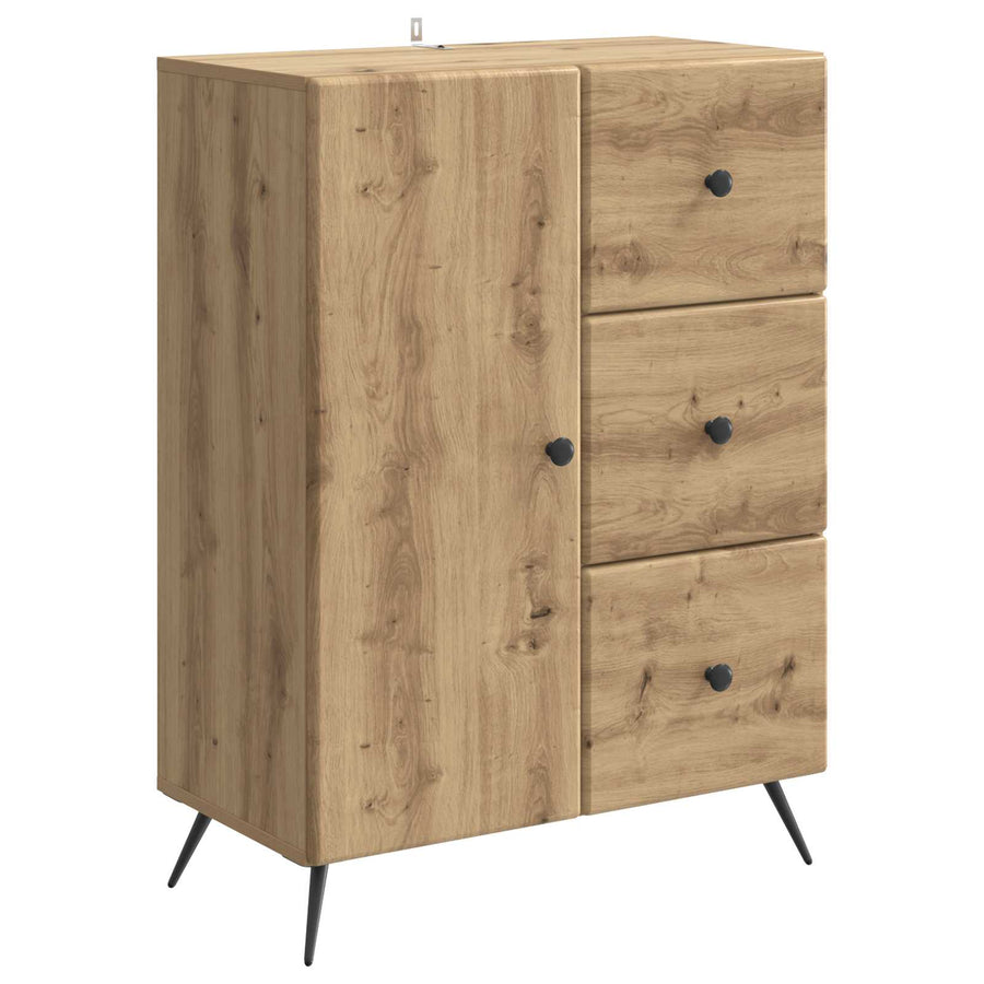 Dressoir Artisanaal eiken 66 x 34,5 x 90 cm Bewerkt hout