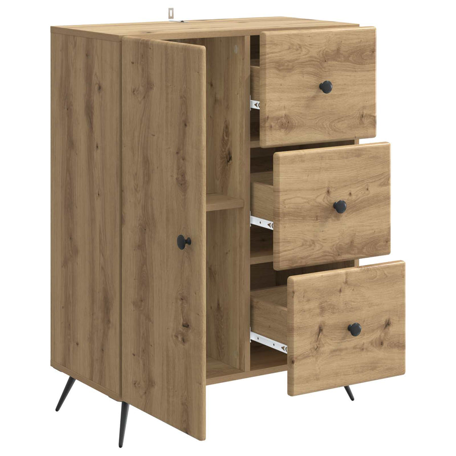 Dressoir Artisanaal eiken 66 x 34,5 x 90 cm Bewerkt hout