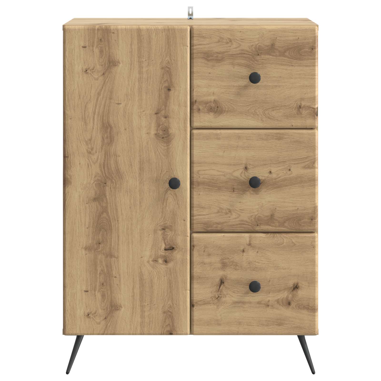 Dressoir Artisanaal eiken 66 x 34,5 x 90 cm Bewerkt hout