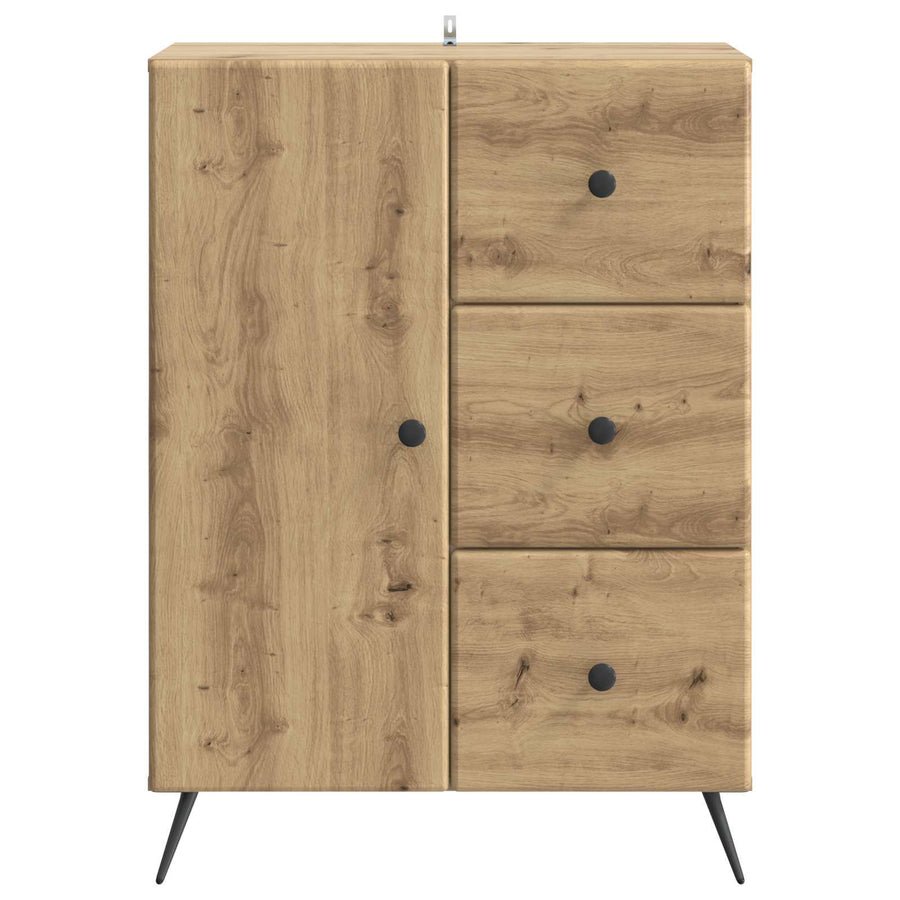 Dressoir Artisanaal eiken 66 x 34,5 x 90 cm Bewerkt hout