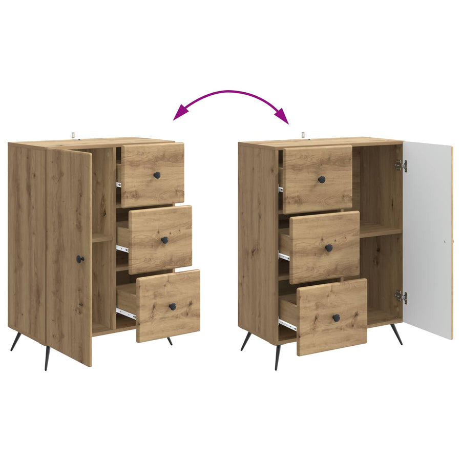 Dressoir Artisanaal eiken 66 x 34,5 x 90 cm Bewerkt hout