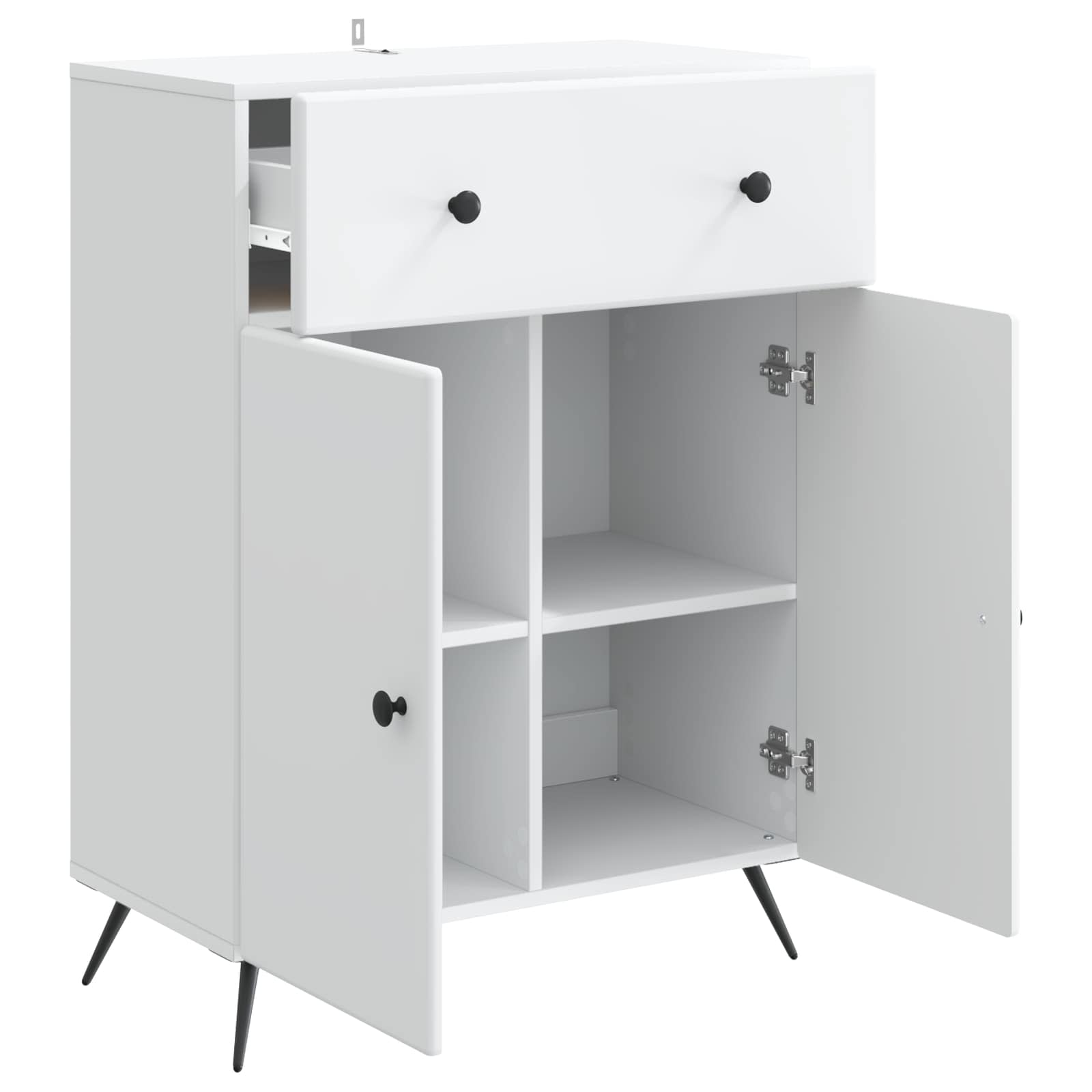 Dressoir met lade Wit 66 x 34,5 x 90 cm Bewerkt hout