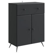 Dressoir zwart 66x34,5x90 cm bewerkt hout