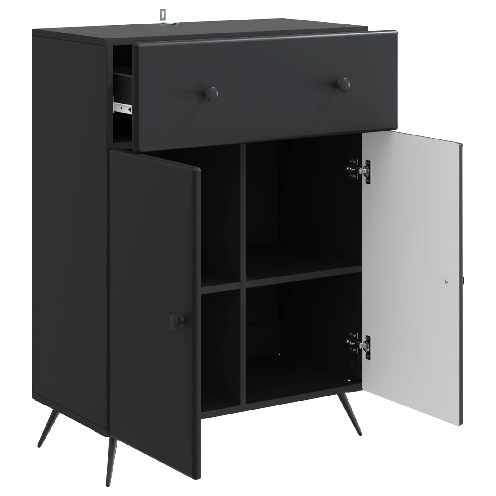Dressoir met lade Zwart 66 x 34,5 x 90 cm Bewerkt hout