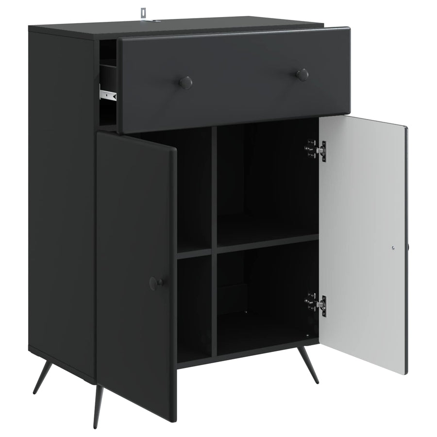 Dressoir met lade Zwart 66 x 34,5 x 90 cm Bewerkt hout