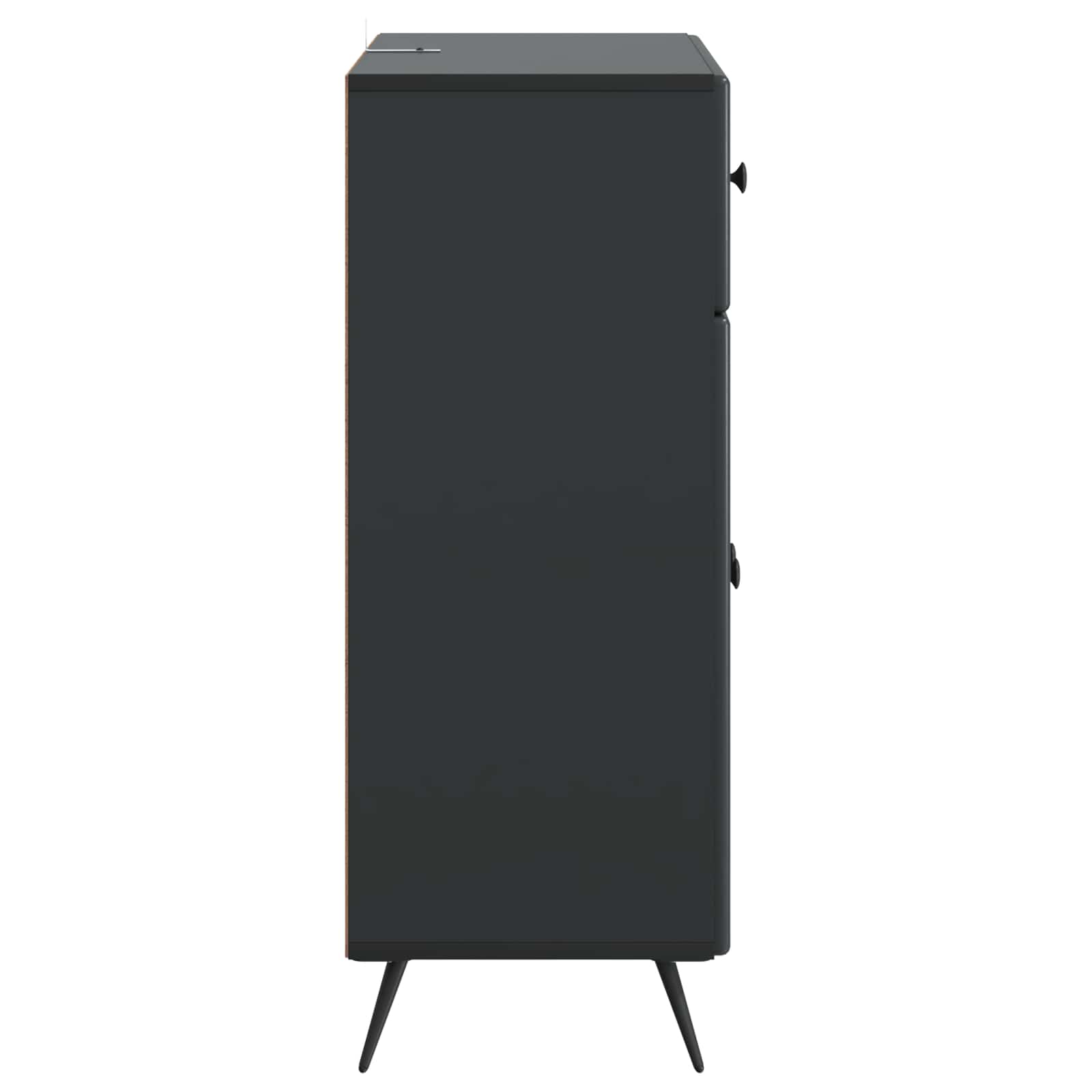 Dressoir met lade Zwart 66 x 34,5 x 90 cm Bewerkt hout