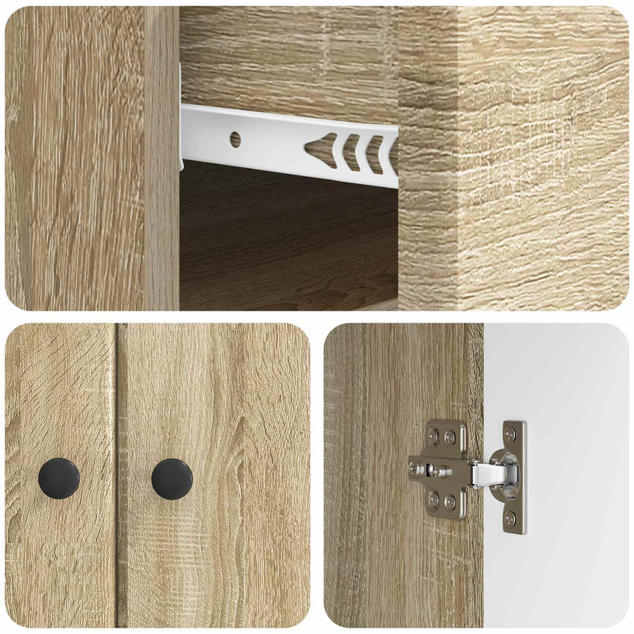 Dressoir met lade Sonoma Eiken 66 x 34,5 x 90 cm Bewerkt hout