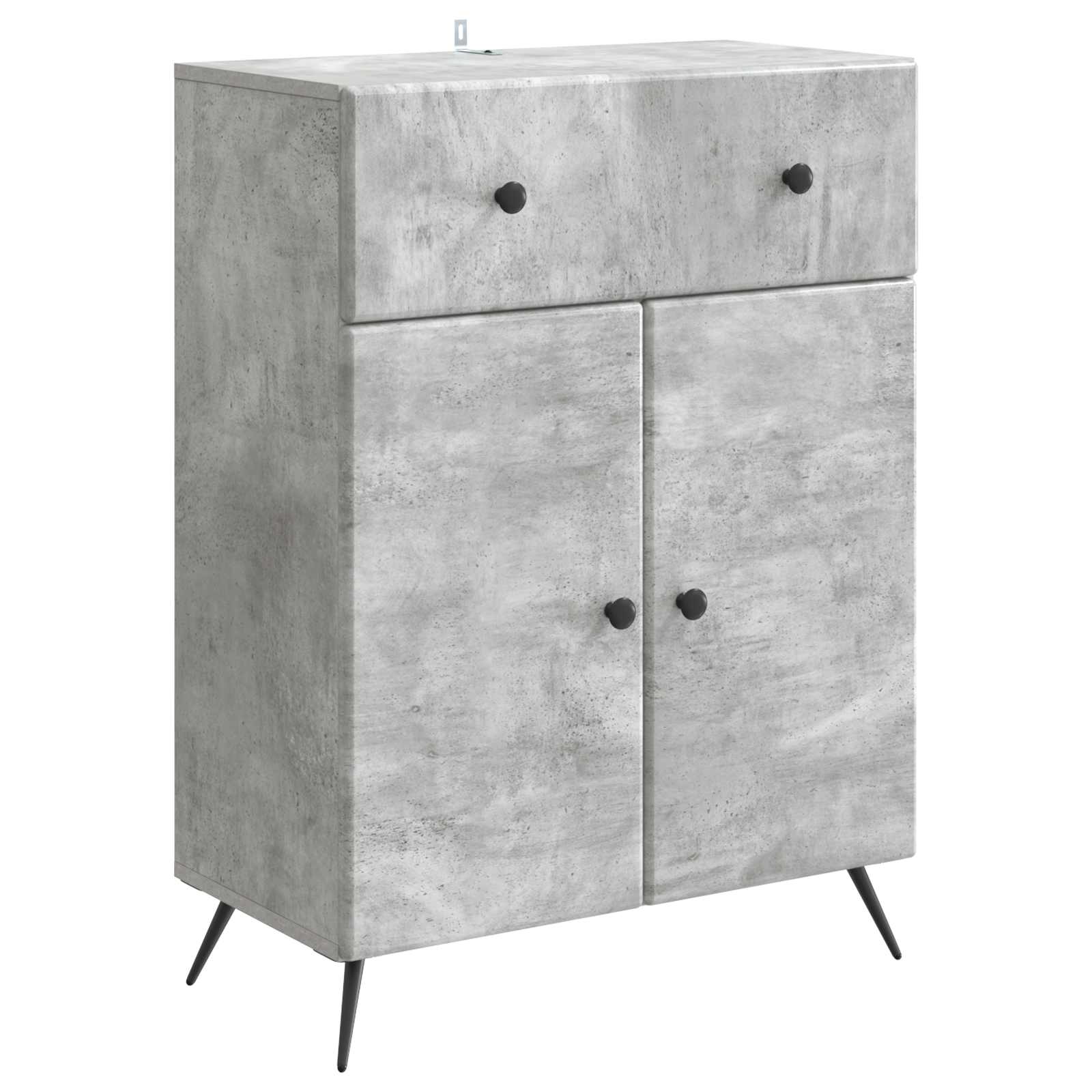 Dressoir met lade Betongrijs 66 x 34,5 x 90 cm Bewerkt hout