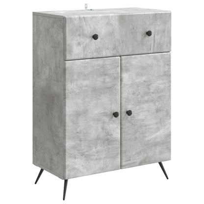 Dressoir met lade Betongrijs 66 x 34,5 x 90 cm Bewerkt hout