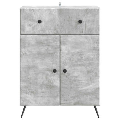 Dressoir met lade Betongrijs 66 x 34,5 x 90 cm Bewerkt hout