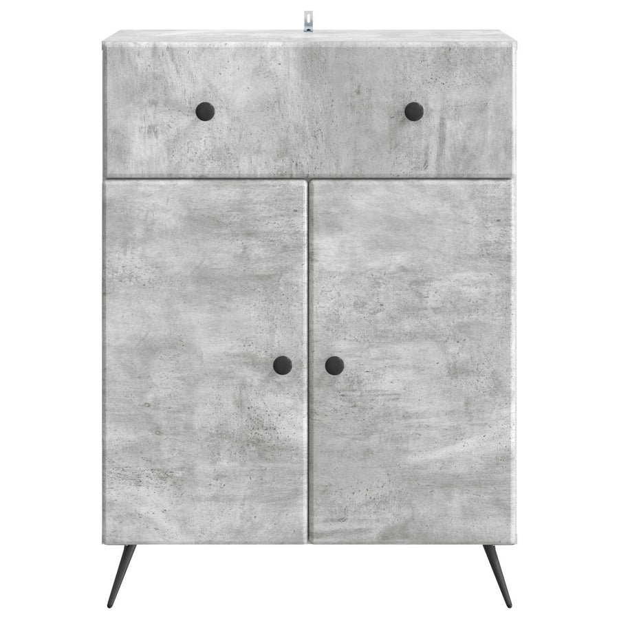 Dressoir met lade Betongrijs 66 x 34,5 x 90 cm Bewerkt hout