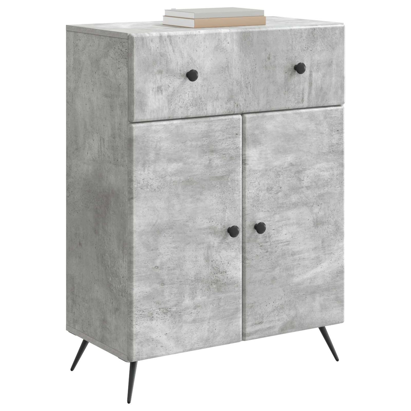 Dressoir met lade Betongrijs 66 x 34,5 x 90 cm Bewerkt hout