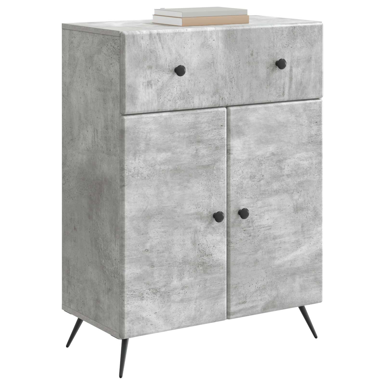 Dressoir met lade Betongrijs 66 x 34,5 x 90 cm Bewerkt hout